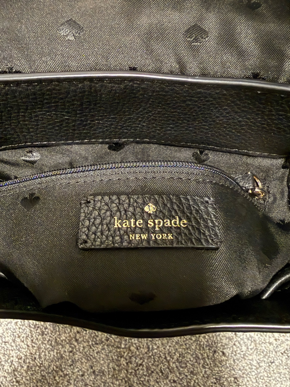 Kate Spade New York Black Pebbled Leather Flap Backpack - Picture 12 of 12